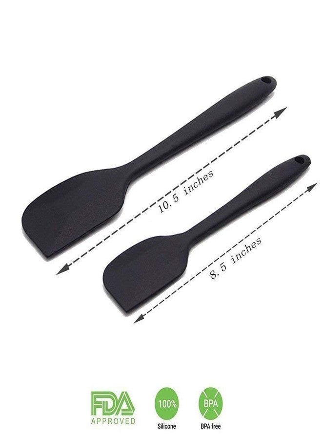 TASKHOUSE Silicone Spatula 2 Small & 2 Large Spatulas Non-Stick Rubber Kitchen Scraper for Cooking, Mixing - Set of 4 (Black) - Image 2